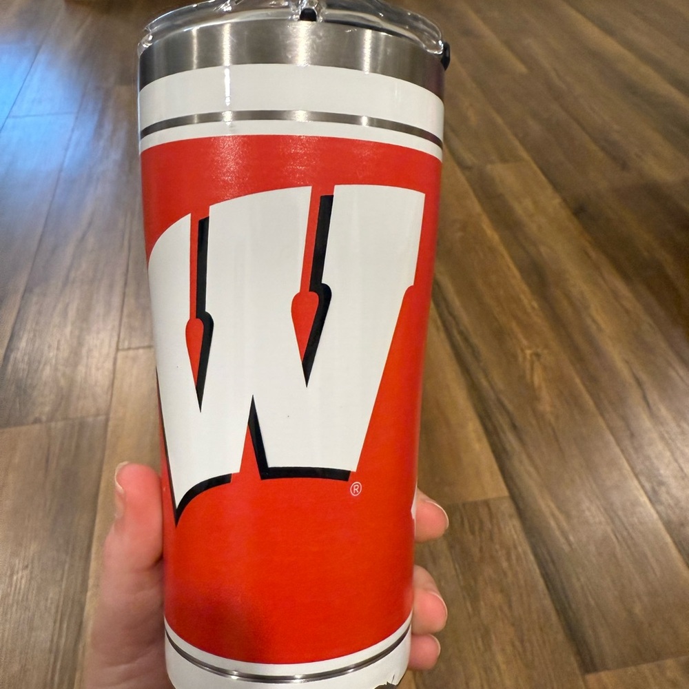Wisconsin Red and White Tumbler